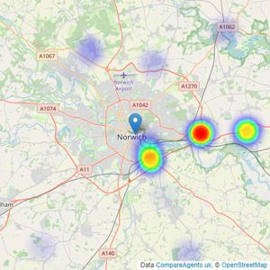 Savills New Homes - Norwich listings heatmap