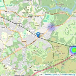 Savills New Homes - Sunningdale listings heatmap