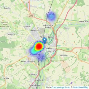 Savills New Homes - Winchester listings heatmap