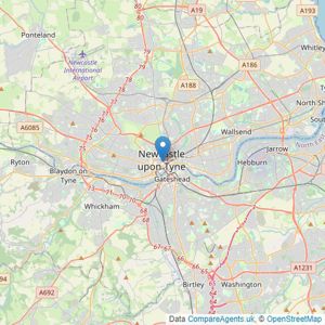 Savills - Newcastle Upon Tyne listings heatmap