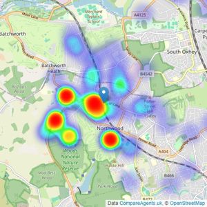 Savills - Northwood listings heatmap