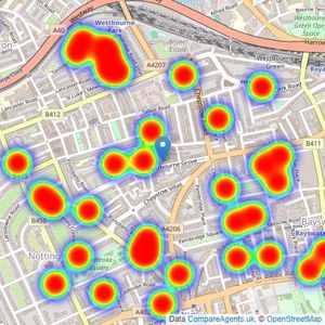 Savills - Notting Hill listings heatmap