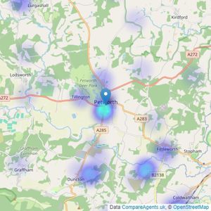 Savills - Petworth listings heatmap