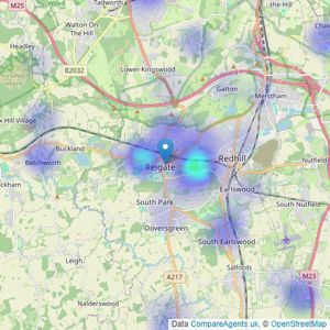 Savills - Reigate listings heatmap