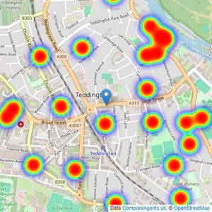 Savills - Teddington listings heatmap