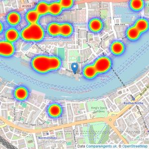 Savills - Wapping listings heatmap