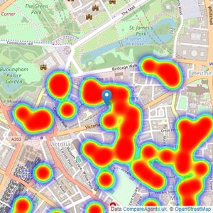 Savills - Westminster listings heatmap