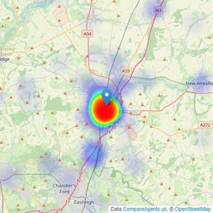 Savills - Winchester listings heatmap