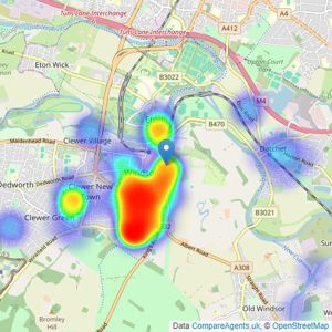 Savills - Windsor listings heatmap