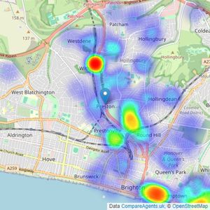 Sawyer & Co - Brighton listings heatmap