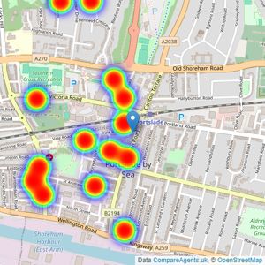 Sawyer & Co - Portslade listings heatmap