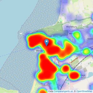 Saxons Estate Agents - Weston Super Mare listings heatmap