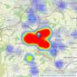 Saxton Mee - Dronfield listings heatmap