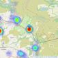 Saxton Mee - Hathersage listings heatmap