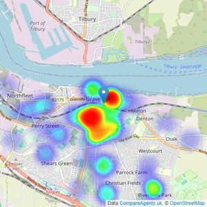 Sealeys Walker Jarvis - Gravesend listings heatmap