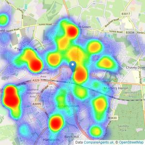 Sears Property - Bracknell listings heatmap