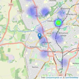 Select Property Management Ltd - Amblecote listings heatmap