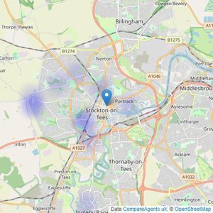 Selectiv Property Sales & Lettings - Stockton on Tees listings heatmap