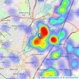 Seths Estate & Letting Agents - Leicester listings heatmap