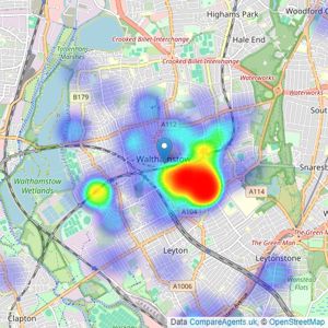 Settle - London listings heatmap