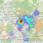 Seymours Estate Agents - Camberley listings heatmap