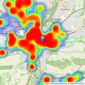 Seymours Estate Agents - Guildford listings heatmap