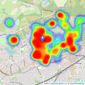 Seymours Estate Agents - Horsell listings heatmap