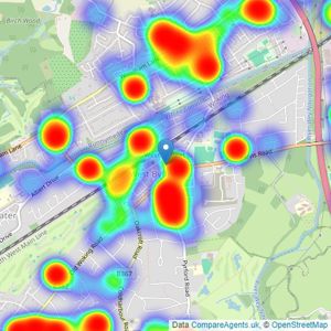 Seymours Estate Agents - West Byfleet listings heatmap