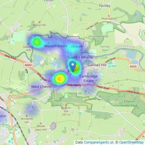 Shankland Barraclough - Otley & Surrounding listings heatmap