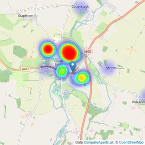 Sharman Quinney - Oundle listings heatmap