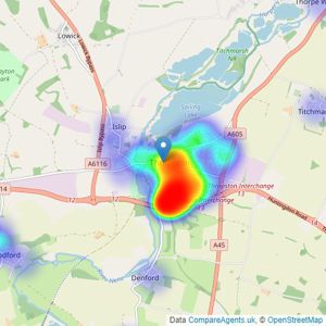 Sharman Quinney - Thrapston listings heatmap