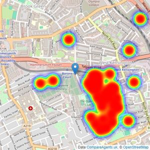 Shaws Kensington - Kensington listings heatmap