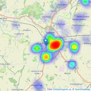 Sheldon Bosley Knight - Evesham listings heatmap