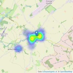 Sheldon Bosley Knight - Kineton listings heatmap