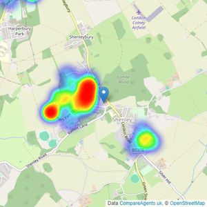 Shenley Estates - Shenley listings heatmap