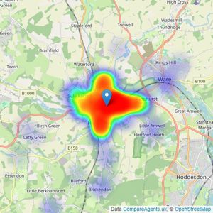 Shepherds - Hertford listings heatmap