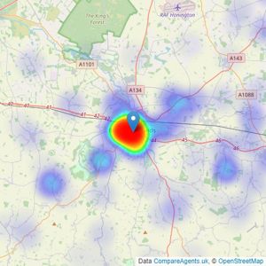 Sheridans - Bury St Edmunds listings heatmap