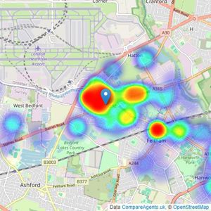 Sherwoods Independent Estate Agents - Bedfont listings heatmap