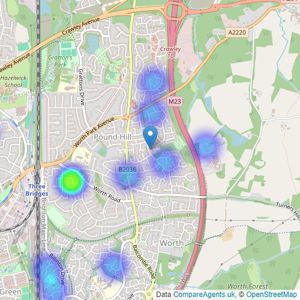 Shillan Property - Crawley listings heatmap