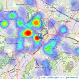 Shipways - Dudley listings heatmap