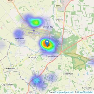 Shires Residential - Mildenhall listings heatmap