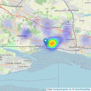 Shore Sales & Lettings - Leigh-On-Sea listings heatmap