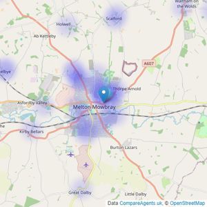 Shouler & Son - Melton Mowbray listings heatmap