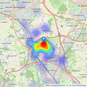 Signature Estates - Abbots Langley listings heatmap