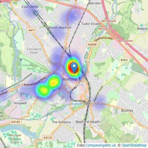 Signature Estates - Watford listings heatmap