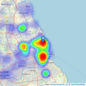 Signature - Whitley Bay listings heatmap