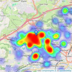 Simon Blyth - Huddersfield listings heatmap