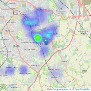 Simon Burt The Estate Agent - Solihull listings heatmap