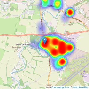 Simon Colligan Estate Agents - Amesbury listings heatmap