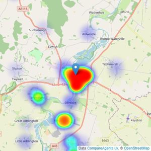 Simpson & Partners - Thrapston listings heatmap